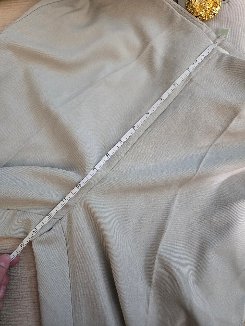NWT Commense Grey Wide-Leg Pantsuit with Gold Button Vest, Large - Picture 6 of 6